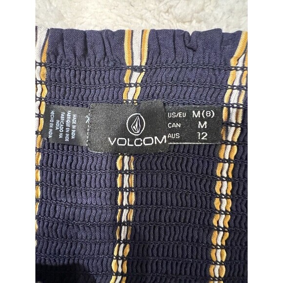 Volcom striped Adjustable Strap crop top with tie size Medium - Picture 6 of 7